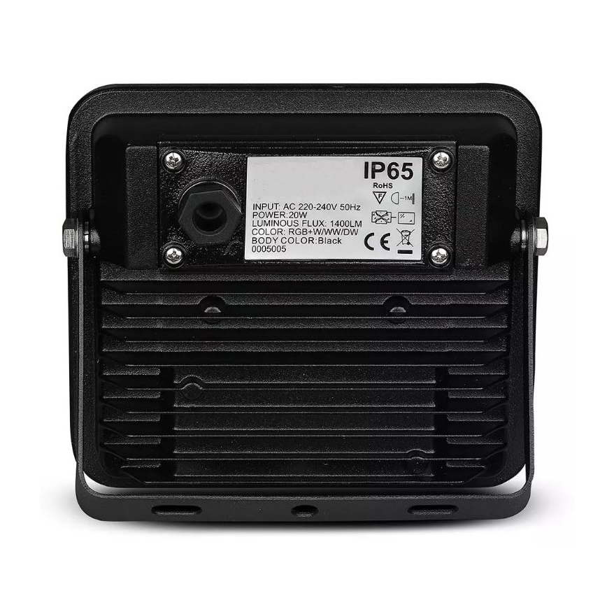 LED Inteligentný stmievateľný RGB reflektor LED/20W/230V IP65 čierna