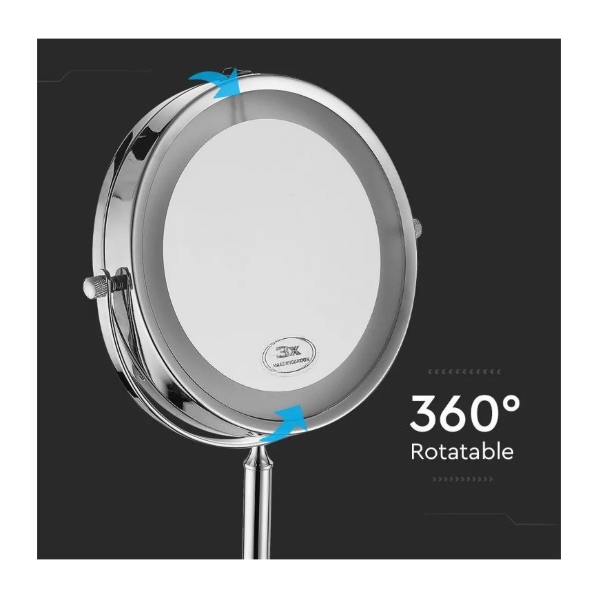 LED Kozmetické zrkadielko LED/3W/6V 4xAA IP44