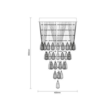 LED krištáľové stropné svietidlo MAJURO LED/30W/230V pr. 40 cm lesklý chróm + diaľkové ovládanie