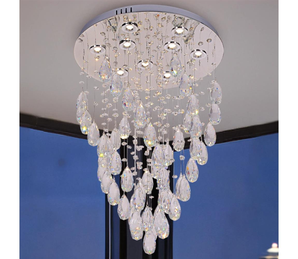 LED krištáľové stropné svietidlo MAJURO LED/30W/230V pr. 45 cm lesklý chróm + DO N3001