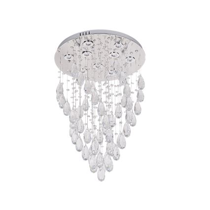 LED krištáľové stropné svietidlo MAJURO LED/30W/230V priemer 45 cm lesklý chróm + diaľkové ovládanie