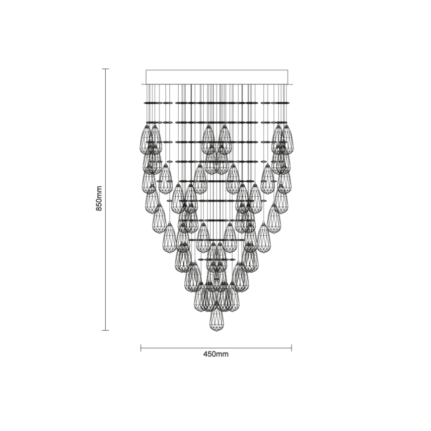 LED krištáľové stropné svietidlo MAJURO LED/30W/230V priemer 45 cm lesklý chróm + diaľkové ovládanie