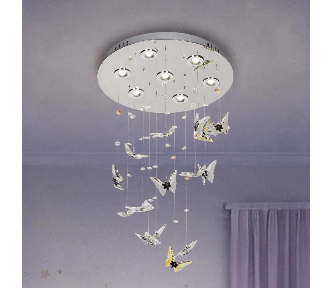 LED krištáľové stropné svietidlo MURU LED/24W/230V pr. 40 cm lesklý chróm + DO N3031