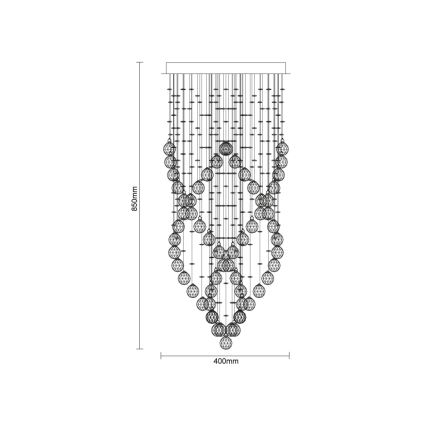 LED krištáľové stropné svietidlo NAURU LED/24W/230V pr. 40 cm lesklý chróm + diaľkové ovládanie