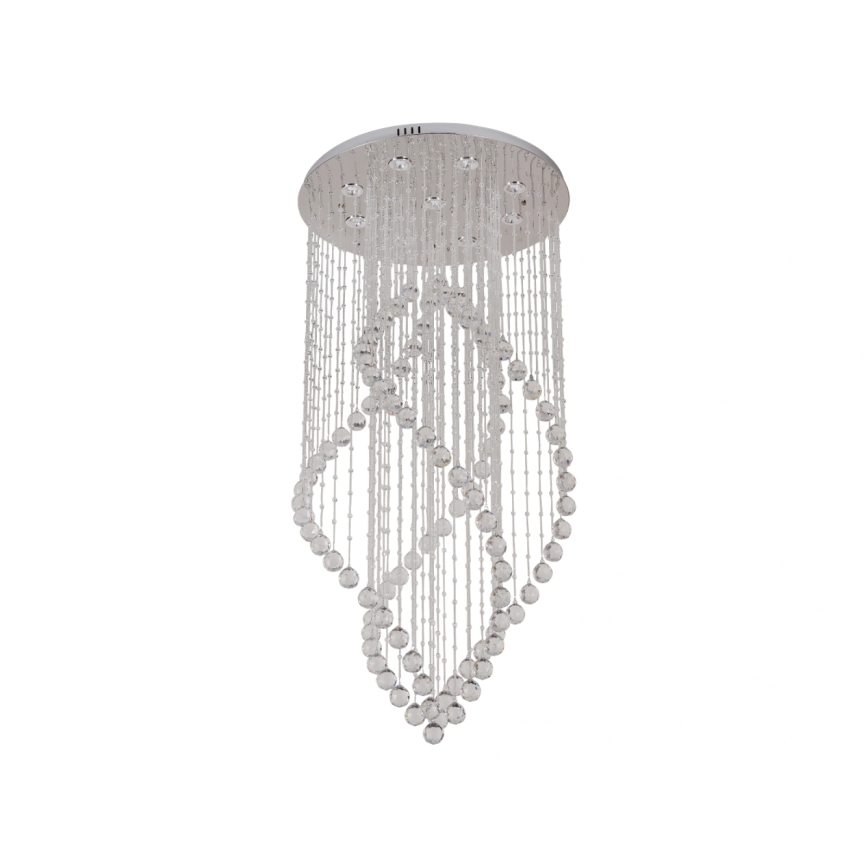 LED Krištáľové stropné svietidlo NAURU LED/30W/230V pr. 60 cm lesklý chróm + diaľkové ovládanie