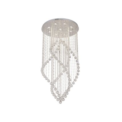 LED Krištáľové stropné svietidlo NAURU LED/30W/230V pr. 60 cm lesklý chróm + diaľkové ovládanie