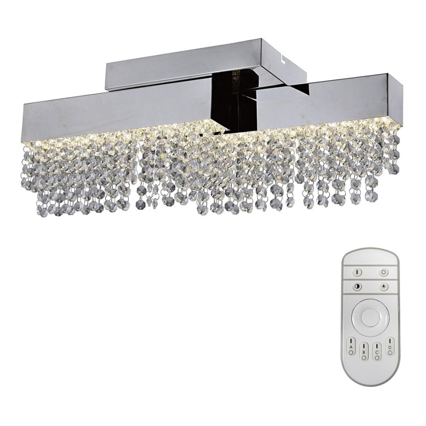 LED Krištáľové stropné svietidlo s diaľkovým ovládačom CRYSTAL 2xLED/8W/230V