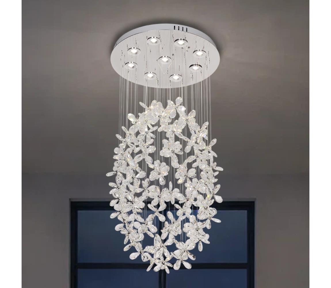 LED krištáľové stropné svietidlo SAMOA LED/30W/230V pr. 40 cm lesklý chróm + DO N3020