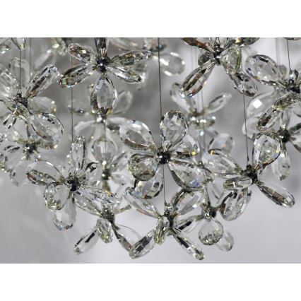 LED krištáľové stropné svietidlo SAMOA LED/30W/230V priemer 40 cm lesklý chróm + diaľkové ovládanie