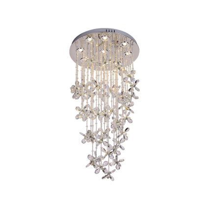 LED krištáľové stropné svietidlo SAMOA LED/30W/230V pr. 40 cm lesklý chróm + diaľkové ovládanie