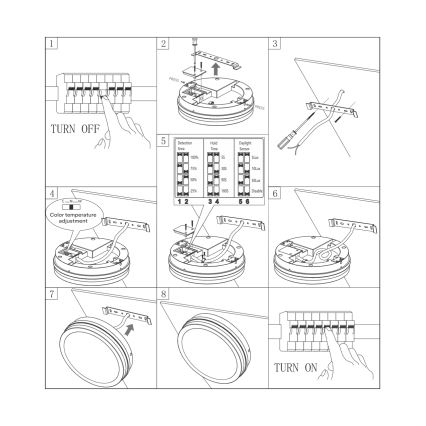 LED Kúpeľňové stropné svietidlo so senzorom ELLÉ LED/24W/230V 3000/4000/6500K pr. 26 cm IP54 antracit
