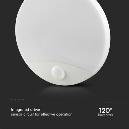 LED Kúpeľňové nástenné svietidlo so senzorom SAMSUNG CHIP LED/15W/230V 3000/4000/6000K IP44 biela