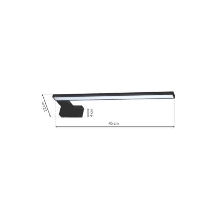 LED kúpeľňové nástenné svietidlo SHINE LED/11W/230V 45 cm IP44 čierne