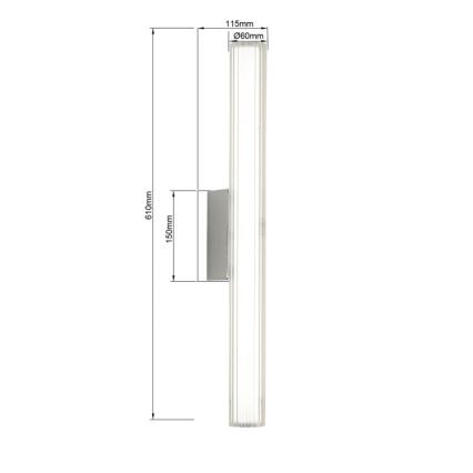 LED kúpeľňové osvetlenie na zrkadlo LINEA LED/12W/230V 3000/4000/6000K IP44 61 cm matný chróm