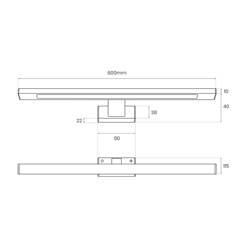 LED Kúpeľňové osvetlenie na zrkadlo SHINE LED/13,8W/230V 60 cm IP44 mosadz