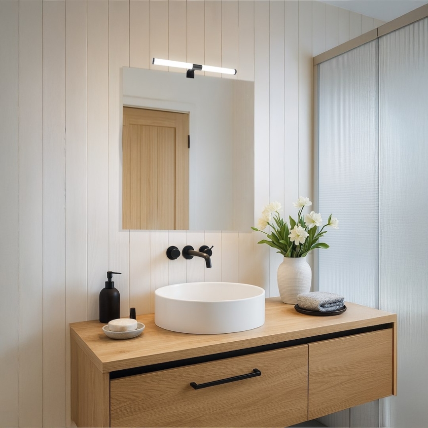 LED kúpeľňové osvetlenie zrkadla 2v1 APA LED/6W/230V 40 cm IP44 čierne