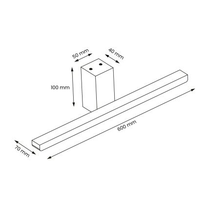 LED Kúpeľňové osvetlenie zrkadla ARTEMIS LED/13,8W/230V 4000K 60 cm IP44 strieborná