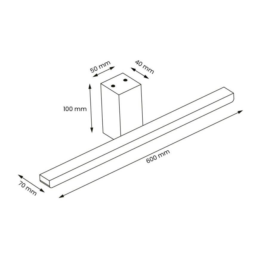 LED Kúpeľňové osvetlenie zrkadla ARTEMIS LED/13,8W/230V 4000K 60 cm IP44 strieborná