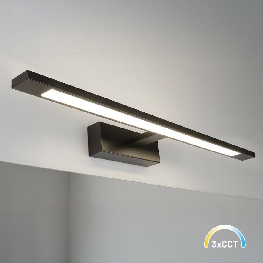 LED osvetlenie zrkadla do kúpeľne KLIMT LED/12W/230V 3000/4000/6000K 60 cm IP44 čierne