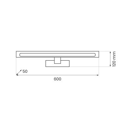 LED osvetlenie zrkadla do kúpeľne KLIMT LED/12W/230V 3000/4000/6000K 60 cm IP44 čierne