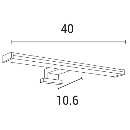 LED Kúpeľňové osvetlenie zrkadla LED/8W/230V 3000K 40 cm IP44 chróm