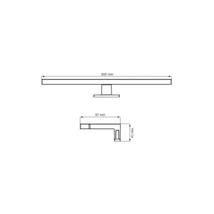 LED Kúpeľňové osvetlenie zrkadla MILOS LED/5W/230V 4000K 30 cm IP44 čierna