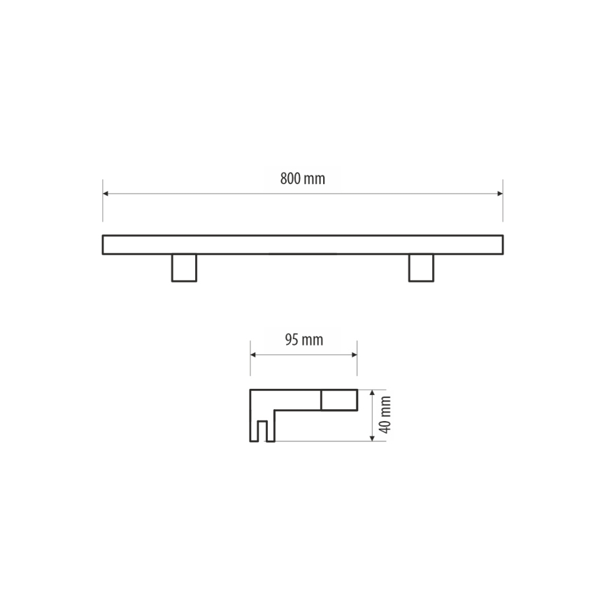 LED Kúpeľňové osvetlenie zrkadla MIRROR LED/12W/230V 80 cm IP44 lesklý chróm