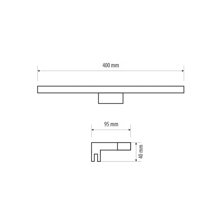 LED Kúpeľňové osvetlenie zrkadla MIRROR LED/6W/230V 40 cm IP44 čierna