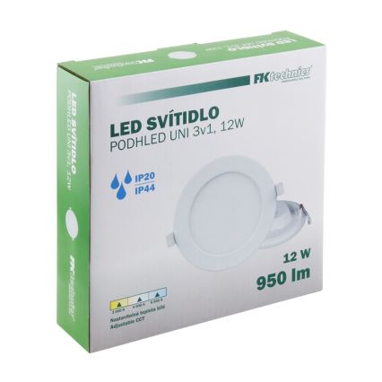 LED Kúpeľňové podhľadové svietidlo LED/12W/230V 3000/4000/6000K IP44