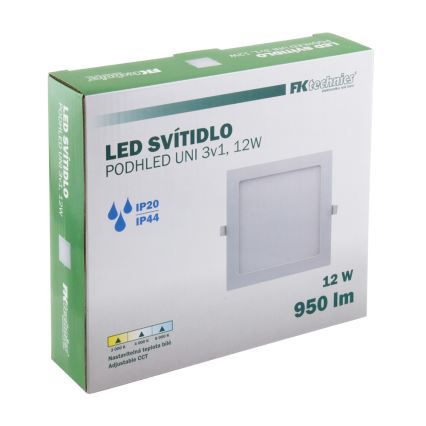 LED Kúpeľňové podhľadové svietidlo LED/12W/230V 3000/4000/6000K IP44