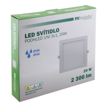 LED Kúpeľňové podhľadové svietidlo LED/24W/230V 3000/4000/6000K IP44