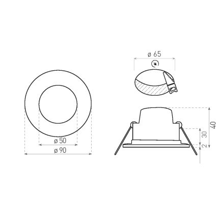 LED Kúpeľňové podhľadové svietidlo LED/5W/230V 3000K IP65 chróm