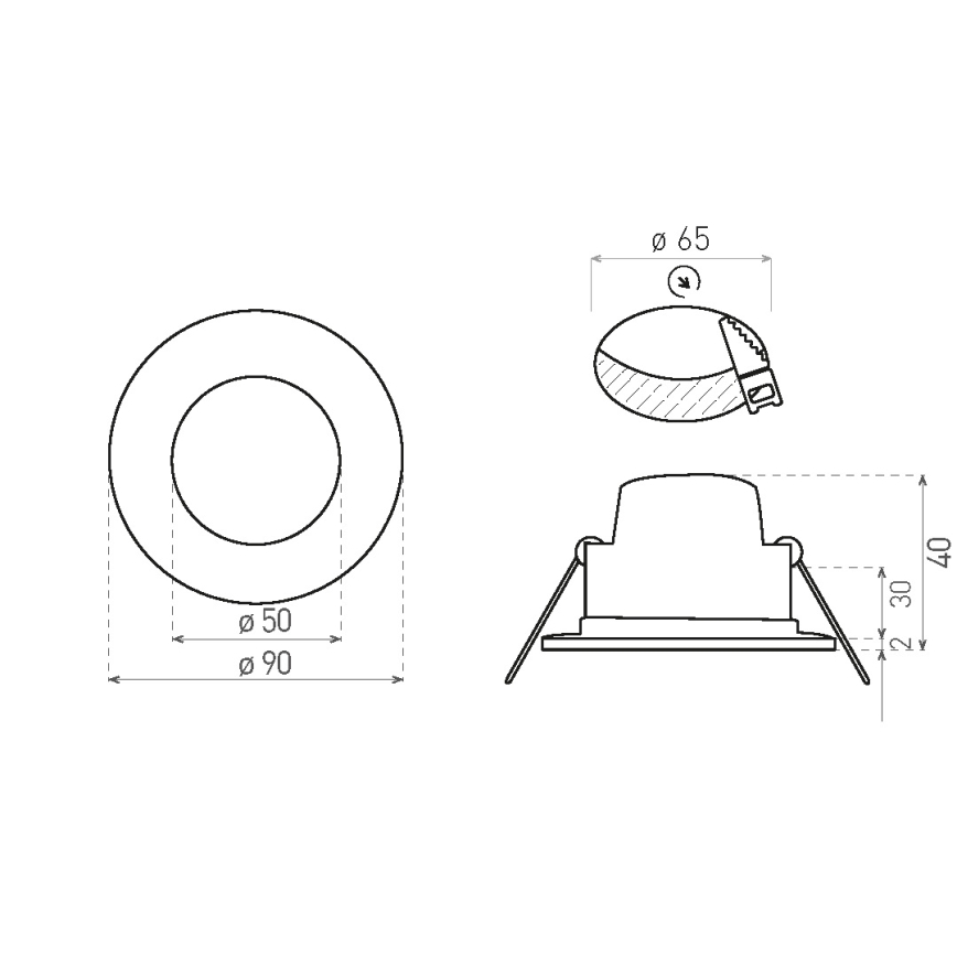 LED Kúpeľňové podhľadové svietidlo BONO LED/5W/230V 3000K IP65 lesklý chróm