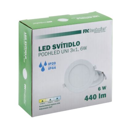 LED Kúpeľňové podhľadové svietidlo LED/6W/230V 3000/4000/6000K IP44