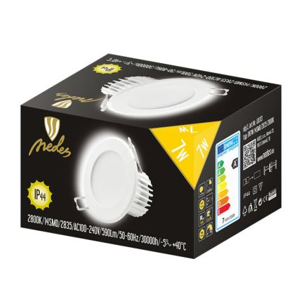 Nedes LDL113 - LED Kúpeľňové podhľadové svietidlo LED/7W/230V 2800K biela