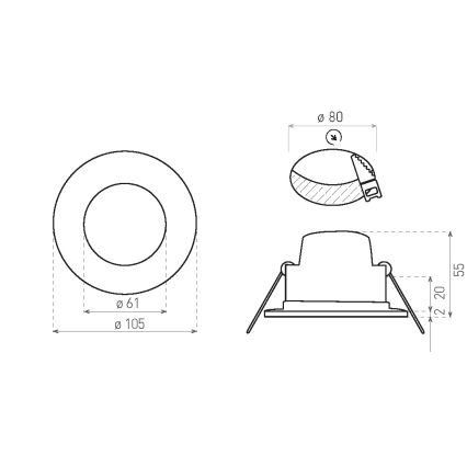 LED Kúpeľňové podhľadové svietidlo BONO LED/8W/230V 4000K IP65 čierna