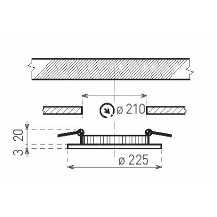 LED Kúpeľňové podhľadové svietidlo VEGA LED/18W/230V 3800K pr. 22,5 cm IP44 snehovo biela