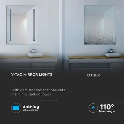 LED Kúpeľňové podsvietené zrkadlo LED/30W/230V IP44 80x60 cm