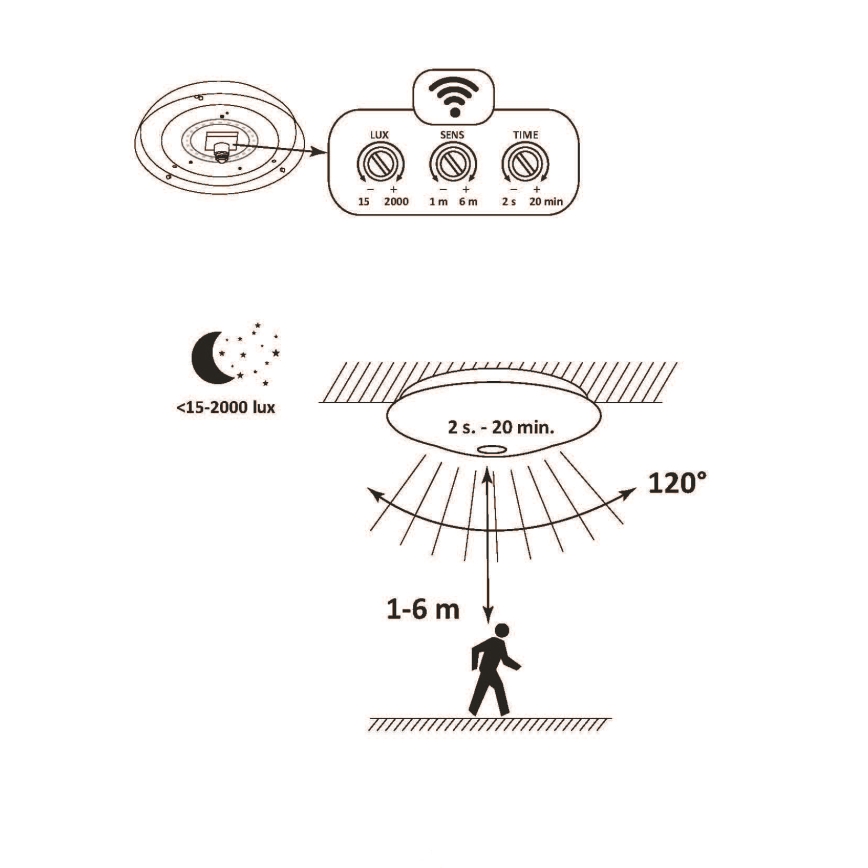 LED Kúpeľňové stropné svietidlo ADAR LED/13W/230V IP44 4000K senzor