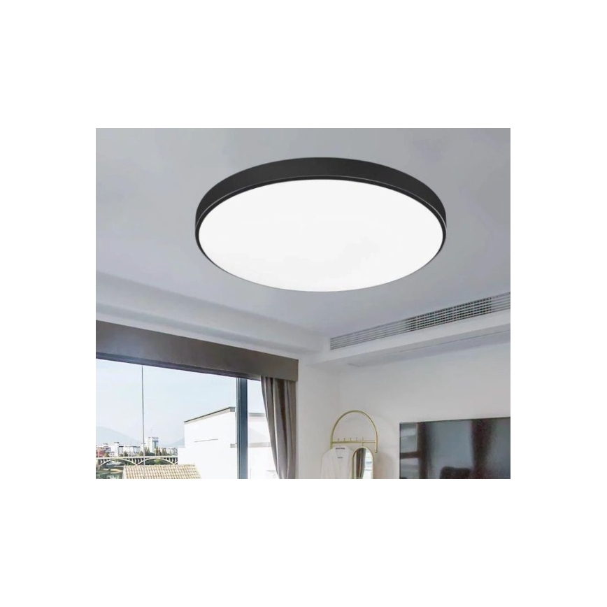 LED Kúpeľňové stropné svietidlo CARTER LED/12W/230V 6000K IP44 pr. 22 cm čierna