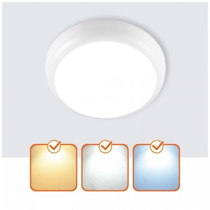 LED kúpeľňové stropné svietidlo DEFENDER LED/12/18/24W/230V 3000/4000/6500K IP65 pr. 30 cm biela