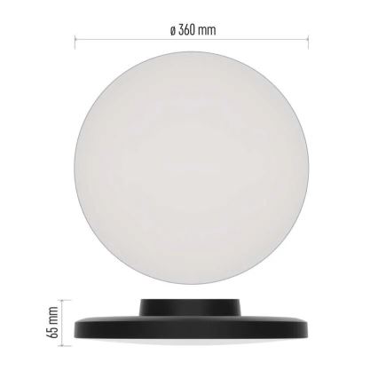 LED Kúpeľňové stropné svietidlo LED/18W/230V 3000/4000/5700K IP55 čierna