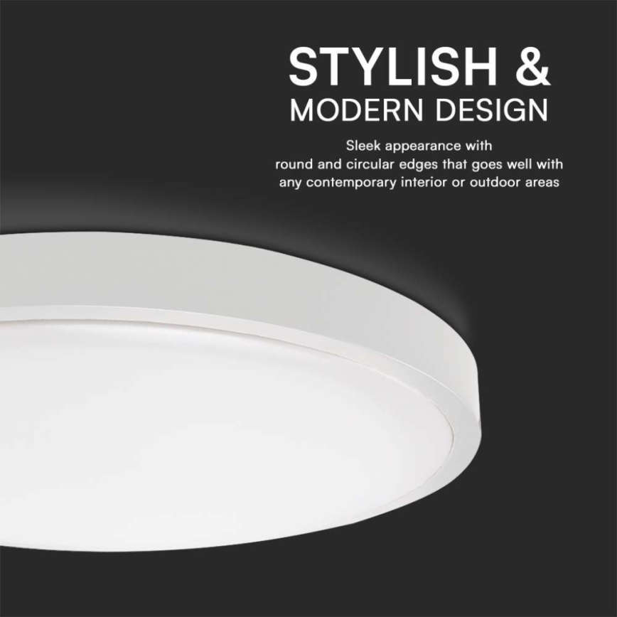 LED kúpeľňové stropné svietidlo LED/18W/230V 4000K IP44 pr. 25 cm biela