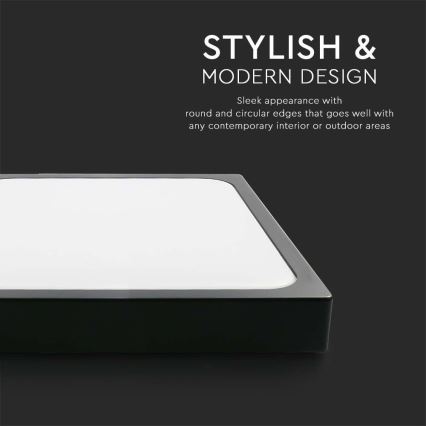 LED Kúpeľňové stropné svietidlo LED/18W/230V 6500K IP44 22,5x22,5 cm čierna