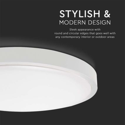 LED Kúpeľňové stropné svietidlo LED/18W/230V 6500K IP44 pr. 22,5 cm biela