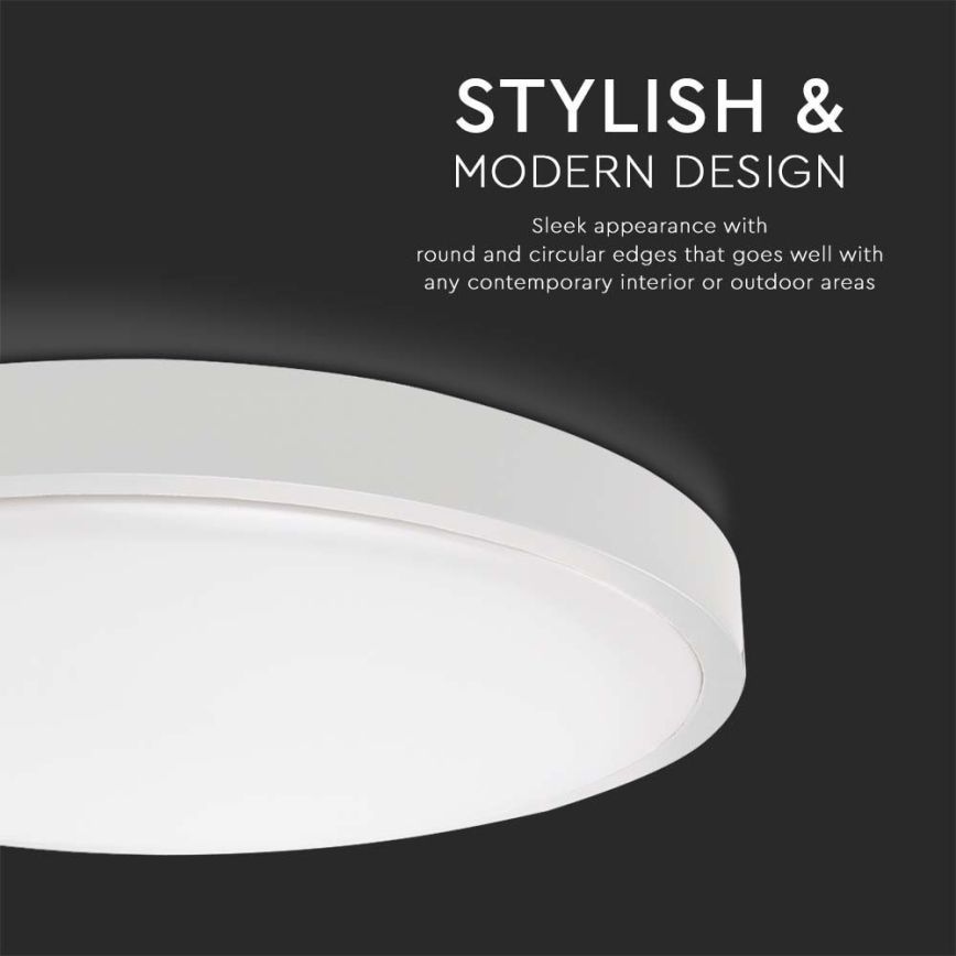 LED Kúpeľňové stropné svietidlo LED/18W/230V 6500K IP44 pr. 22,5 cm biela