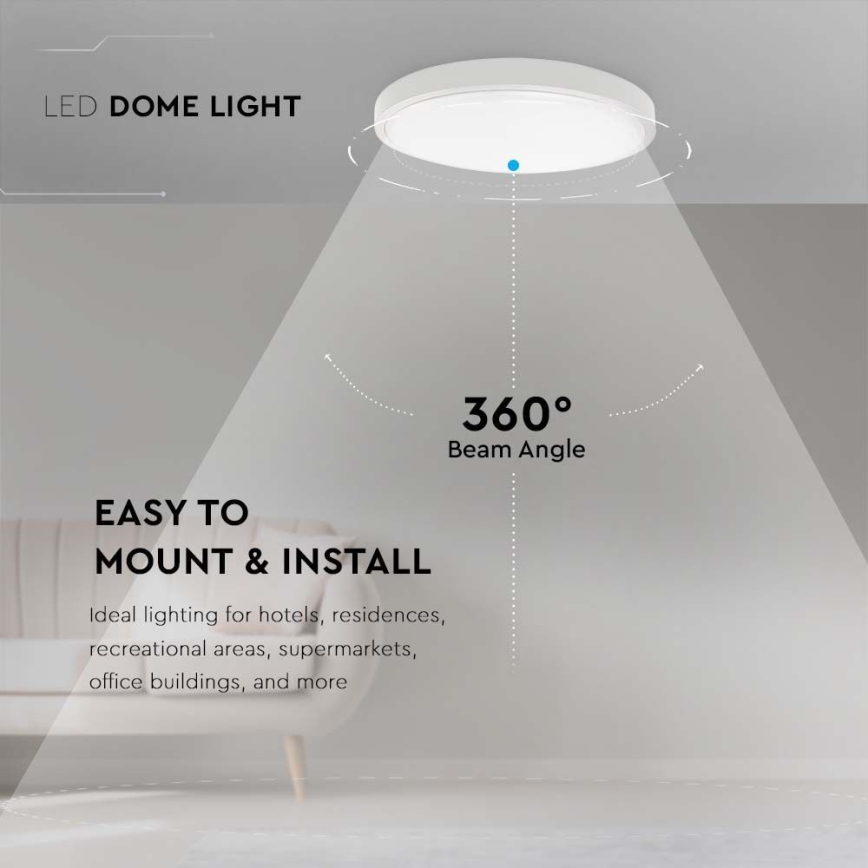 LED Kúpeľňové stropné svietidlo LED/18W/230V 6500K IP44 pr. 22,5 cm biela