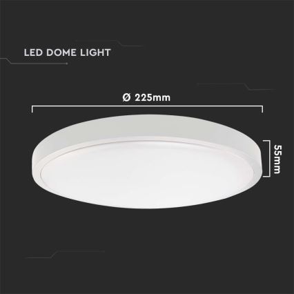 LED Kúpeľňové stropné svietidlo LED/18W/230V 6500K IP44 pr. 22,5 cm biela
