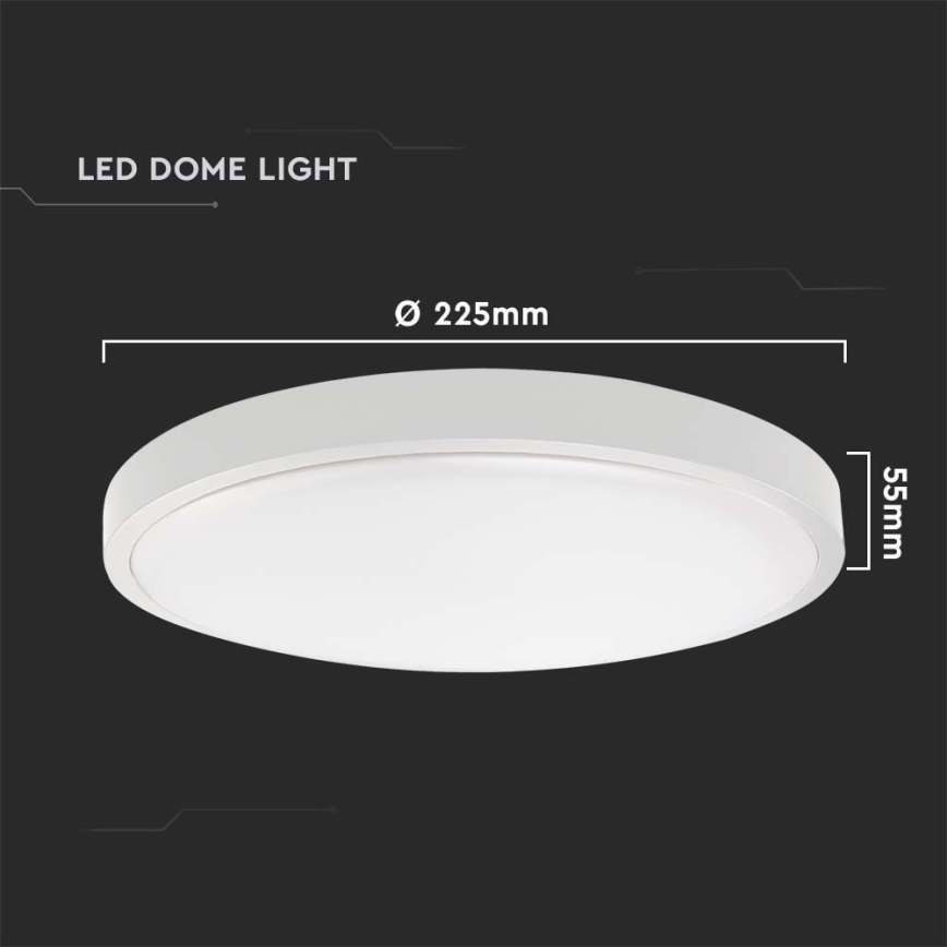 LED Kúpeľňové stropné svietidlo LED/18W/230V 6500K IP44 pr. 22,5 cm biela