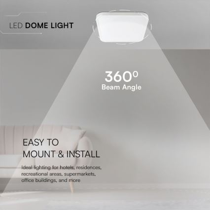 LED Kúpeľňové stropné svietidlo SAMSUNG CHIP LED/18W/230V IP44 3000K 25x25 cm biela